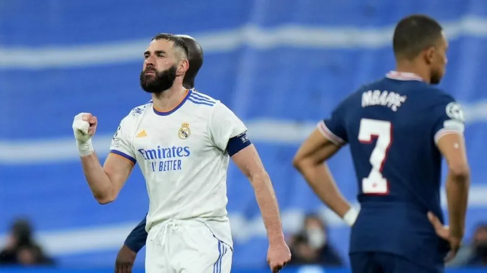 Benzema brilló y Real Madrid borró al PSG de Messi de la Champions