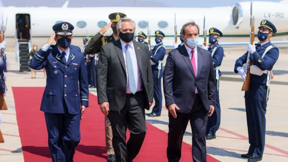 Alberto Fernández arribó a Chile para estar en la asunción de Gabriel Boric