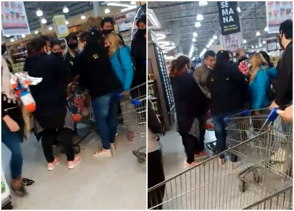 VIDEO: tremenda pelea en un supermercado por promos en huevos de Pascua