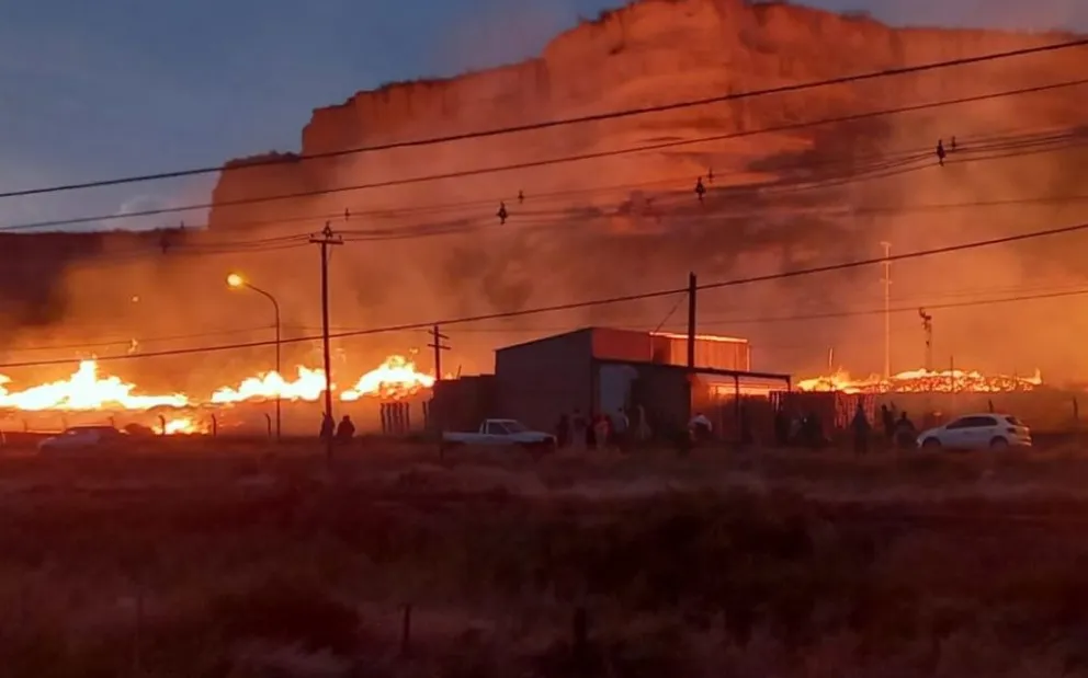Pavoroso incendio destruyó un aserradero en Regina