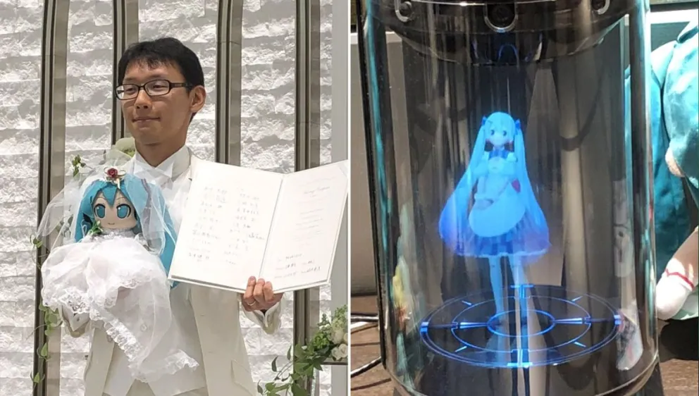 El drama de un hombre  que se casó con un holograma y ahora no puede hablarle 